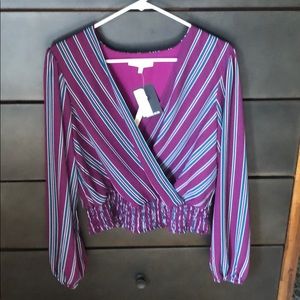 June & Hudson Smocked Waist Blouse